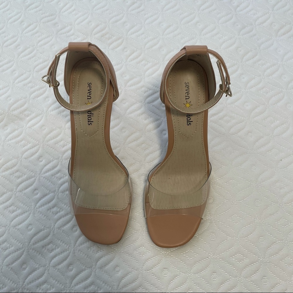 Clear open toe heels